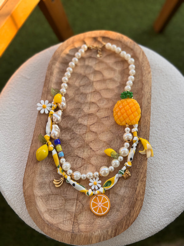 COLLIER DOUBLE CHARMS 🍍