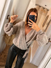 Pull cache-coeur taupe claire